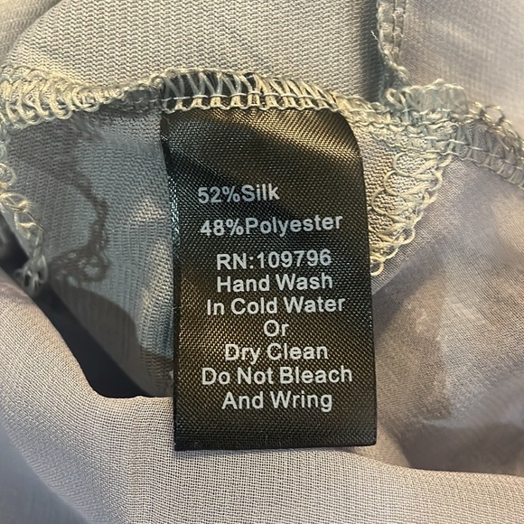 Pretty Angel Tunic,Dress,Fringe details,Sheer, Long Sleeve,Gray, Small,NWT - Picture 10 of 13